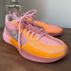 Nike Ladies Cushioned Sabrina Running Shoes in Pink and Orange  Size …